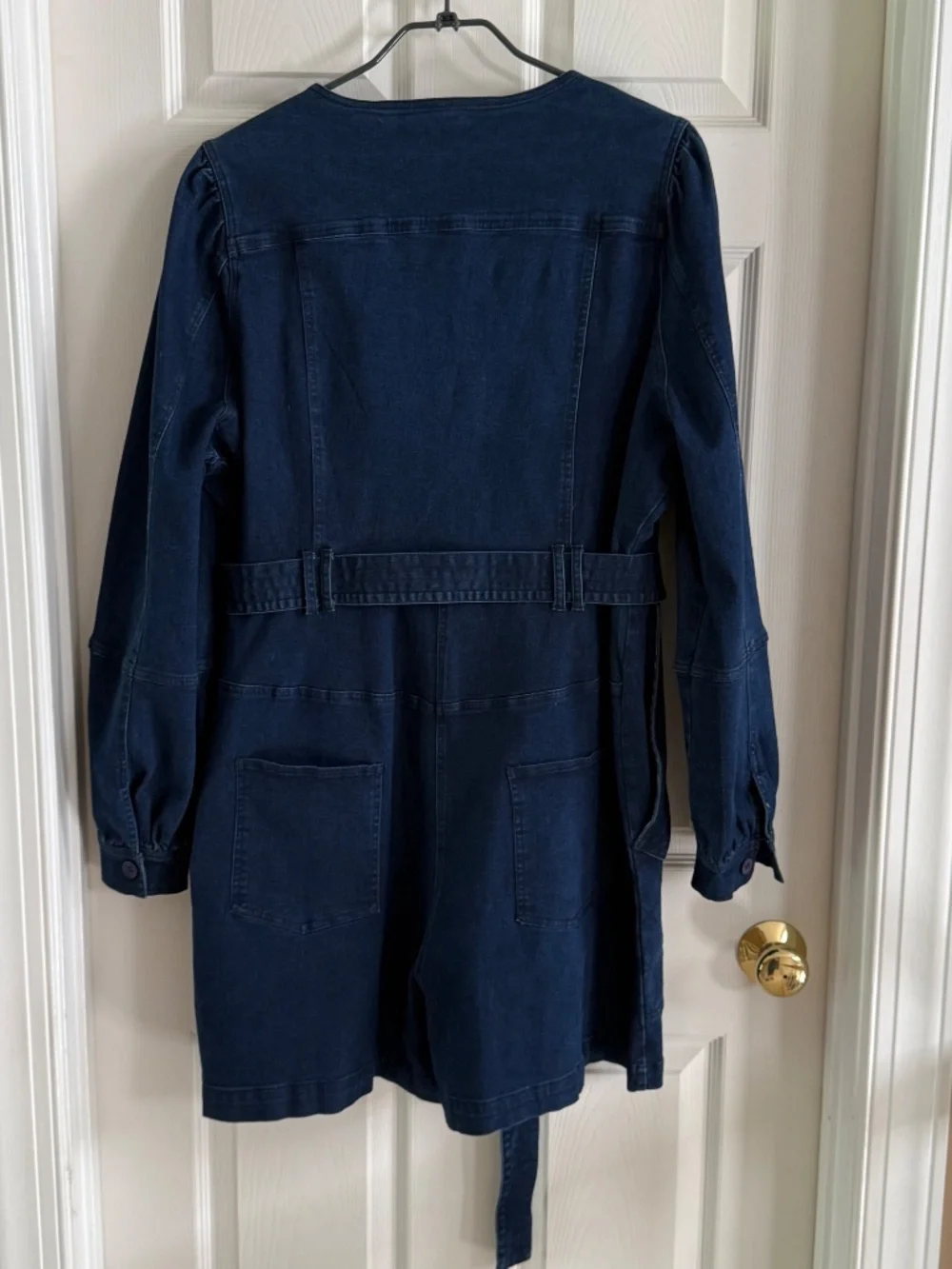Buxom Curvy Denim Utility Romper With Belt Size 3X - Picture 8 of 15